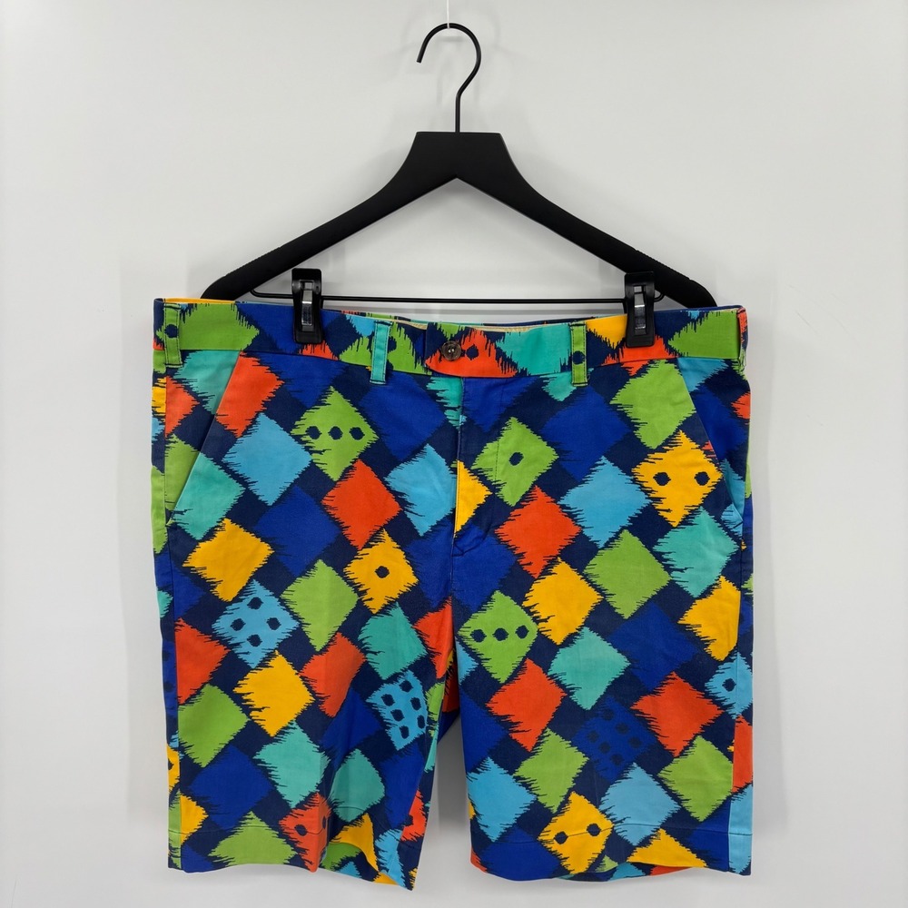 Loudmouth Golf Shorts Mens 39 Cotton Colorful Argyle Golfcore Country Club Funky